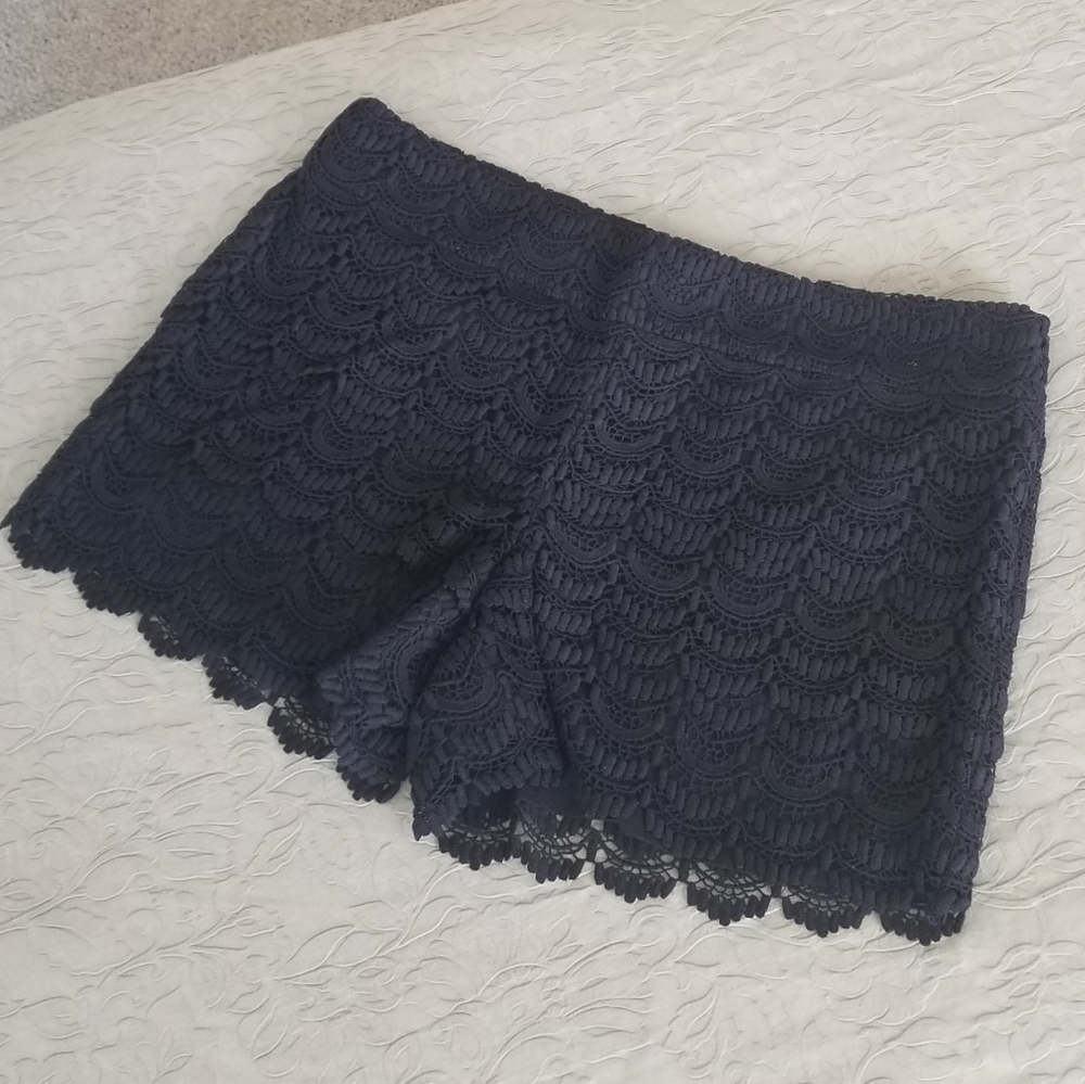 Loft navy blue lace shorts NWT!